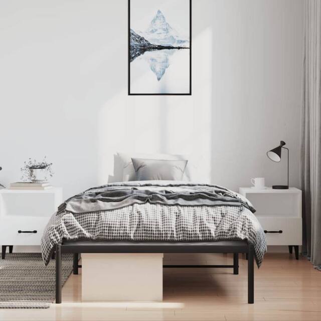 Berkfield Home Metal Bed Frame Black 100x200 cm - image 1