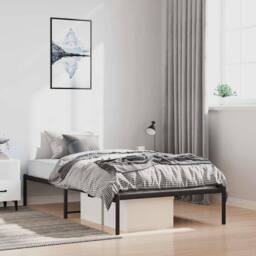 Berkfield Home Metal Bed Frame Black 100x200 cm - thumbnail 2
