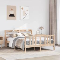 Berkfield Home Bed Frame with Headboard without Mattress 135x190 cm Double in Light Tan - thumbnail 2