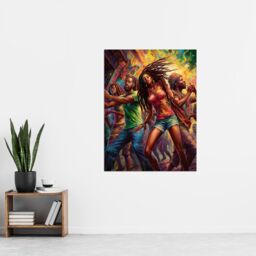 Artery8 Wall Art Print Reggaeton Urban Latin Street Dance Reggae Music Latin American Dance Hall Painting Rhythm Body Energy Theatre Arts Artwork - thumbnail 4