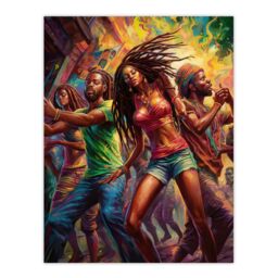 Artery8 Wall Art Print Reggaeton Urban Latin Street Dance Reggae Music Latin American Dance Hall Painting Rhythm Body Energy Theatre Arts Artwork - thumbnail 1