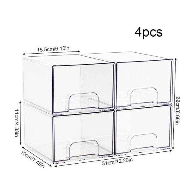 Kelvenix 4pcs Stackable Clear Acrylic Storage Box - image 1