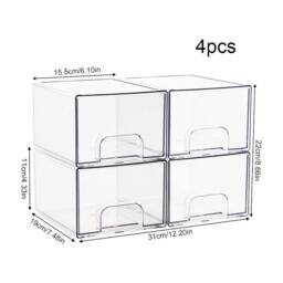 Kelvenix 4pcs Stackable Clear Acrylic Storage Box - thumbnail 1