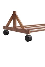 Living and Home Bamboo Clothes Rack Coat Garment Holder with Bottom Shelf Shoe Clothing Organizer in Brown - thumbnail 5