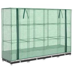 Berkfield Home Raised Bed with Greenhouse Cover Rattan Look 160x40x123 cm in White - Size: 160 x 40 x 123 cm