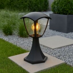 CGC Lighting Violet Outdoor Short Post Coach Style Light in Black - thumbnail 2