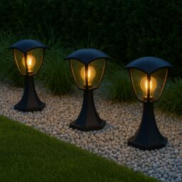 CGC Lighting Violet Outdoor Short Post Coach Style Light in Black - thumbnail 3