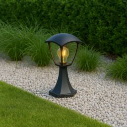 CGC Lighting Violet Outdoor Short Post Coach Style Light in Black - thumbnail 1