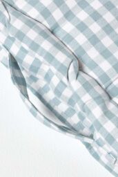 Homescapes Cotton Gingham Check Floor Cushion in Blue - Size: 40 cm x 40 cm - thumbnail 4