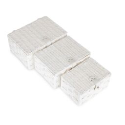 Red Hamper Set of 3 Twisted White Paper Rope Storage Basket in Off-White - thumbnail 3