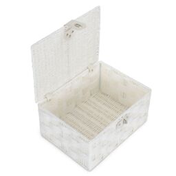 Red Hamper Set of 3 Twisted White Paper Rope Storage Basket in Off-White - thumbnail 4