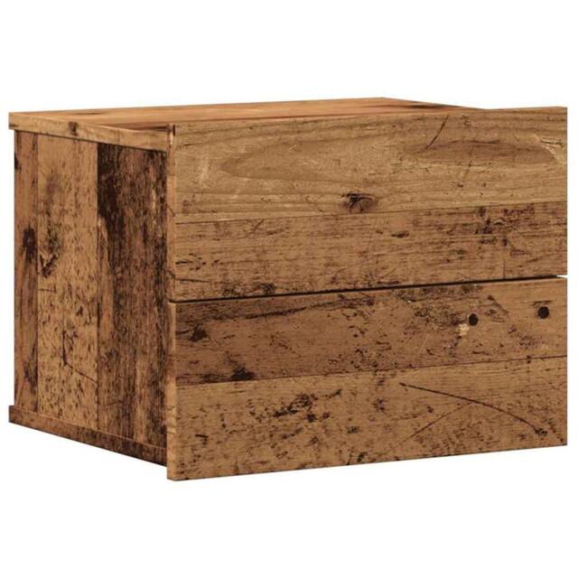 Berkfield Home Wall-mounted Bedside Cabinet Old Wood 40x32x30 cm in Brown - Size: 40 x 32 x 30 cm - image 1