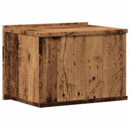 Berkfield Home Wall-mounted Bedside Cabinet Old Wood 40x32x30 cm in Brown - Size: 40 x 32 x 30 cm - thumbnail 7