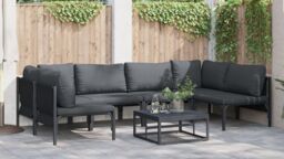 Berkfield Home Garden Sofa Set 7 pcs Anthracite Steel - thumbnail 4