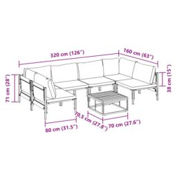 Berkfield Home Garden Sofa Set 7 pcs Anthracite Steel - thumbnail 9