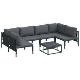 Berkfield Home Garden Sofa Set 7 pcs Anthracite Steel - thumbnail 2