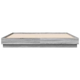Berkfield Home Durable Bed Frame with LED without Mattress Grey Sonoma 200x200 cm - thumbnail 6