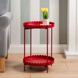 Scottish Everlastings Ltd Red Round Scallop Table - thumbnail 1