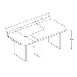 CALICOSY Set Of 2 Coffee Tables, 90 Cm Wide - ADEL in Cream - Size: 2 Person - thumbnail 5