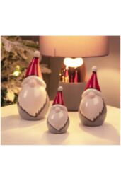 Netagon Festive Ceramic Christmas Gonk Family Ornaments - Set of 3 in Grey - thumbnail 3