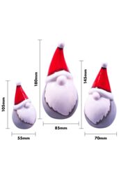 Netagon Festive Ceramic Christmas Gonk Family Ornaments - Set of 3 in Grey - thumbnail 2