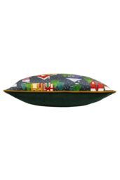 Furn Christmas Together Twilight Town Printed Piped Velvet Cushion - Size: 43 cm x 43 cm - thumbnail 3