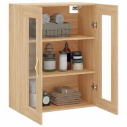 Berkfield Home Wall Mounted Cabinet Sonoma Oak 69.5x34x90 cm in Light Tan - thumbnail 5