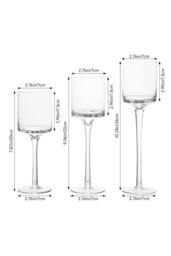 Garden Sanctuary Set of 3 Glass Candlestick Tealight Candle Holders Table Centrepiece in Clear - thumbnail 3