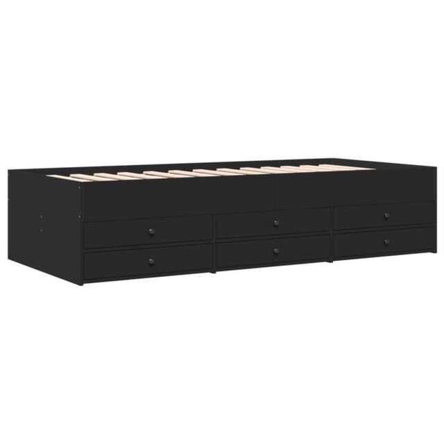 Berkfield Home Versatile Daybed with Drawers without Mattress Black 100x200 cm - image 1