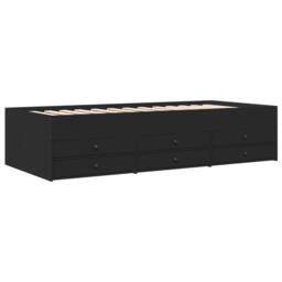 Berkfield Home Versatile Daybed with Drawers without Mattress Black 100x200 cm - thumbnail 1