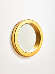 Orsina Elegant Round Wall Mirror, Versatile Slim Mirror, Easily Maintained Wall Mirror, Compact Mirror for Home in Gold - thumbnail 3