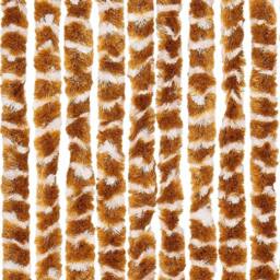 Berkfield Home Fly Curtain Ochre & White 118x220 cm Chenille in Yellow - thumbnail 5