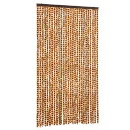 Berkfield Home Fly Curtain Ochre & White 118x220 cm Chenille in Yellow - thumbnail 2