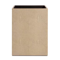 Posh Trading Company Chelsea Waste Basket - Faux Shagreen Natural in Beige - thumbnail 2