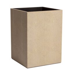 Posh Trading Company Chelsea Waste Basket - Faux Shagreen Natural in Beige - thumbnail 1