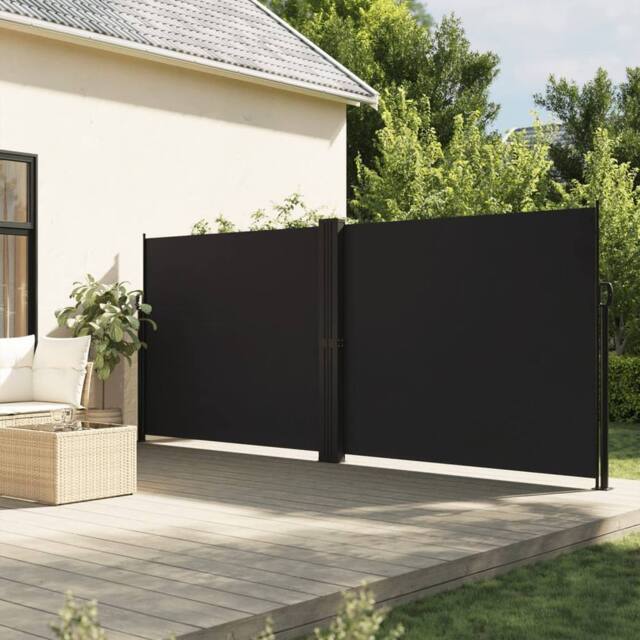 Berkfield Home Retractable Side Awning Black 180x1200 cm - image 1