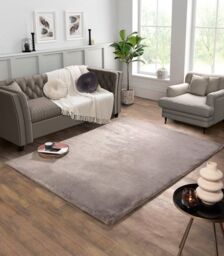 The Linen Consultancy TLC 5 Star Hotel Concept Tipped Luxury Faux Fur Mink Rug in Beige - Size: 150 cm x 200 cm