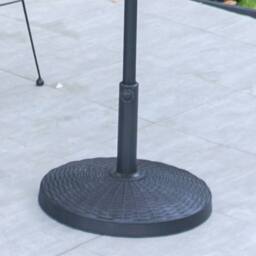 Living and Home Patio Umbrella 3M Large Outdoor Garden Parasol with Resin Base in Black - thumbnail 8