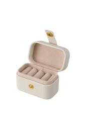 SHEONLY Women's Portable Mini Ring Holder Storage Box in White