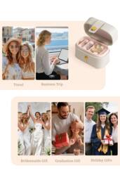 SHEONLY Women's Portable Mini Ring Holder Storage Box in White - thumbnail 6