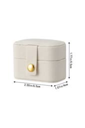 SHEONLY Women's Portable Mini Ring Holder Storage Box in White - thumbnail 5