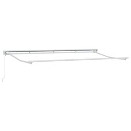 Berkfield Home Retractable Awning Manual Yellow & White 400x200 cm Fabric - thumbnail 5