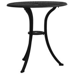 Berkfield Home Garden Table Black 62x62x65 cm Cast Aluminium - Size: 62 x 62 x 65 cm - thumbnail 1