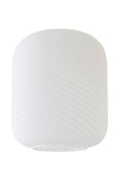 ValueLights Emery Frosted Oval Swirl Glass Easy Fit Ceiling Lamp Shade with Bulb in White - thumbnail 6