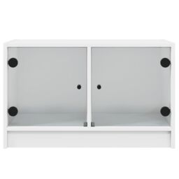 Berkfield Home TV Cabinet with Glass Doors White 68x37x42 cm - Size: 68 x 37 x 42 cm - thumbnail 6