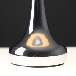 ValueLights Teardrop Pair Fabric Shades Brushed Chrome Touch Table Lamps & Bulbs in Grey - thumbnail 3