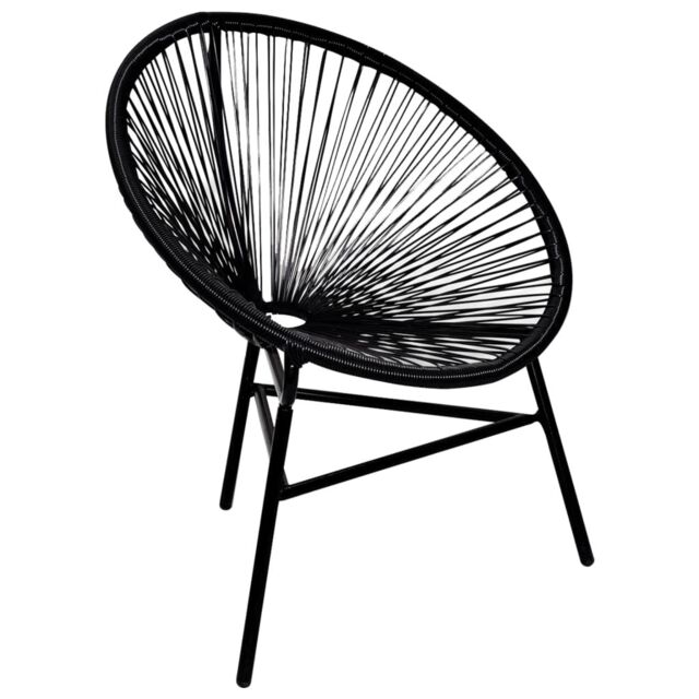 Berkfield Home Garden Moon Chair Poly Rattan Black - image 1