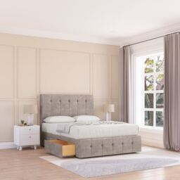 "Sloomy Cambridge Plush Bed Set, No Drawers Mattress & 54"" Headboard in Stone - Size: King" - thumbnail 1