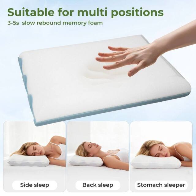 KORVIXA Luxury Pillow Firm Side Support Memory Foam in White - image 1
