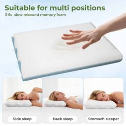 KORVIXA Luxury Pillow Firm Side Support Memory Foam in White - thumbnail 1